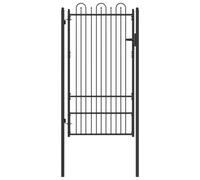 vidaXL Fence Gate DRONTEN 100 x 175 cm Steel Black Lockable