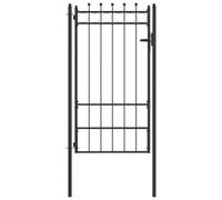vidaXL Fence Gate HORST 100 x 175 cm Metal Black Lockable, Modern Fence Gate, Security Entry, Outdoor Barrier for Driveway Boundaries, Garden Access, Perimeter Protection, Metal