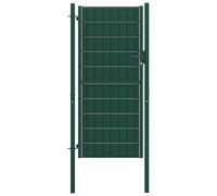 vidaXL Fence Gate PVC and Steel 100x164 cm Green