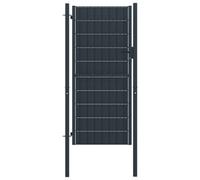 vidaXL Fence Gate PVC and Steel 100x204cm Anthracite Garden Patio Entrance