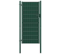 vidaXL Fence Gate PVC and Steel 100x204 cm Green