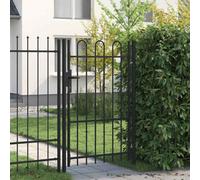 Vidaxl Fence Gate Single Door With Arched Top Steel 1X1.5 M Black