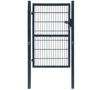 vidaXL Fence Gate Steel 106x248 cm Anthracite Security Barrier Garden Terrace