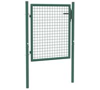 vidaXL Fence Gate Lockable Garden Patio Deck Outdoor Backyard Yard Entrance Entry Panels Barriers Fencing Doors Steel 100x75cm Green