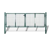 vidaXL Fence Gate Steel 306X150cm Green