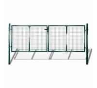 vidaXL Fence Gate Steel 306X175cm Green, Green