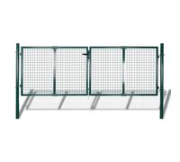 vidaXL Fence Gate Steel 306X175cm Green