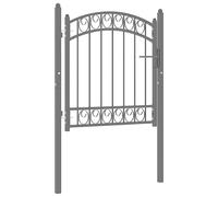 vidaXL Fence Gate with Arched Top Steel 100x86 cm Black