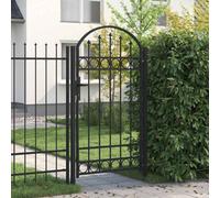 Vidaxl Fence Gate With Arched Top Steel 104X175 Cm Black