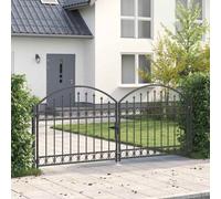 vidaXL Fence gate with Lock Grey 300 x 125 cm Steel