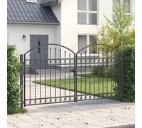 vidaXL Fence gate with Lock Grey 300 x 150 cm Steel