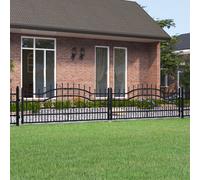 vidaXL Fence Gate with Spear Top Black 394.5x78 cm Powder-coated Steel