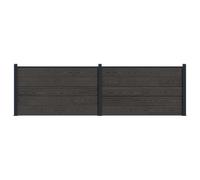 vidaXL Fence Panel 2 pcs WPC and Aluminium Black