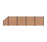 vidaXL Fence Panel 5 Pieces WPC and Aluminium Brown