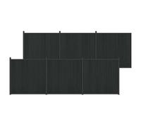 vidaXL Fence Panel 6 Pieces WPC and Aluminium Black, Modern Rectangular Aluminium Garden Fence Panel, Weatherproof, Stylish Privacy Screen for the Patio