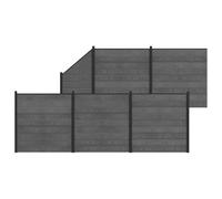vidaXL Fence Panel 6 Pieces WPC and Aluminium Grey