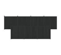 vidaXL Fence Panel, 7 Pieces, WPC and Aluminium, Black, Modern Rectangular Aluminium Garden Fence Panel, Weatherproof, Stylish Privacy Screen for the Patio