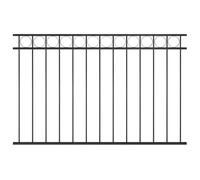 vidaXL Fence Panel Outdoor Fencing Screening Ornament Border Edging Landscape Fence Panel Privacy Garden Barrier Divider Steel 1,7x1m Black