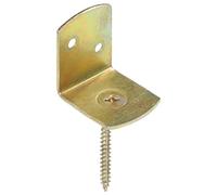 vidaXL Fence Panel Brackets 24 pcs, L Shaped, Galvanised Metal, Yellow Hot-Dip Galvanised coating, Integrated Screws, Easy to Install, Aesthetic Appeal