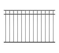 vidaXL Fence Panel Outdoor Fencing Screening Ornament Border Edging Landscape Fence Panel Privacy Garden Barrier Divider Steel 1,7x1m Black