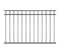 vidaXL Fence Panel Outdoor Fencing Screening Ornament Border Edging Landscape Fence Panel Privacy Garden Barrier Divider Steel 1,7x1m Black