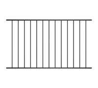 vidaXL Garden Fence Panel Powder-Coated Steel, Black - Durable Weather Resistant, Easy to Mount, Minimal Design, 1.7x1.25m