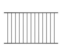 vidaXL Fence Panel Powder-coated Steel 1.7X1 M Black, Black