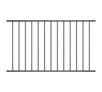 vidaXL Garden Fence Panel Powder-Coated Steel, Black - Durable Weather Resistant, Easy to Mount, Minimal Design, 1.7x1.25m