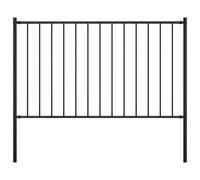 vidaXL Fence Panel Screen with Posts Powder-coated Steel 1.7x1m Black Barrier