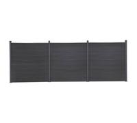 vidaXL Fence Panel Set Grey 526x186 cm WPC