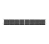 Fence Panel Set 180x186cm Black WPC Wood-Grain Composite with Aluminium EasyFit