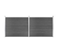 Fence Panel Set WPC 353x146 cm Black