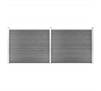 Fence Panel Set WPC 353x146 cm Grey