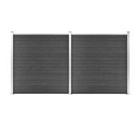 vidaXL Fence Panel Set WPC 353x186 cm Black