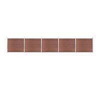 vidaXL Fence Panel Set WPC 872x146 cm Brown Garden Edging Protection Barrier