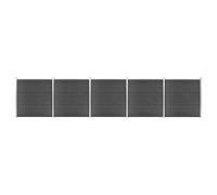 vidaXL Fence Panel Set WPC 872x186 cm Black NEW