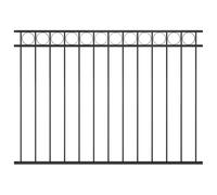 vidaXL Fence Panel Steel 1,7x1,2m Black Outdoor Border Edging Fencing Barrier