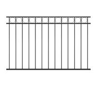 vidaXL Fence Panel Steel 1,7x1m Black Outdoor Border Edging Fencing Barrier