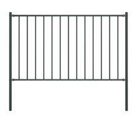 "vidaXL Fence Panel with Posts, 1.7x1m, Powder-Coated Steel, Anthracite, Weather Resistant, Easy Installation, Garden Partition"