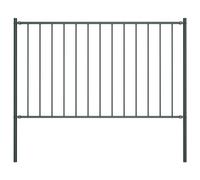 vidaXL Fence Panel with Posts - Durable Powder-Coated Steel 1.7x1.25 m in Anthracite for Garden Protection and Aesthetics