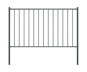 vidaXL Fence Panel with Posts - Durable Powder-Coated Steel 1.7x1.25 m in Anthracite for Garden Protection and Aesthetics