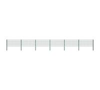 vidaXL Fence Panel with Posts Iron 1040x80 cm Green