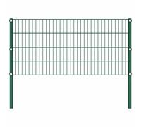 vidaXL Fence Panel with Posts Iron 176.5x80 cm Green