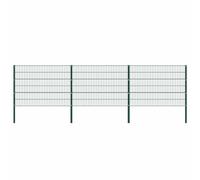 vidaXL Fence Panel with Posts Iron 522x120 cm Green