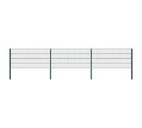 vidaXL Fence Panel with Posts Iron 522x80 cm Green