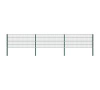 vidaXL Fence Panel with Posts Iron 522x80 cm Green