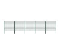 vidaXL Fence Panel with Posts Iron 867x160 cm Green