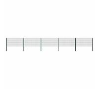 vidaXL Fence Panel with Posts Iron 867x80 cm Green