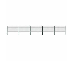 vidaXL Fence Panel with Posts Iron 867x80 cm Green