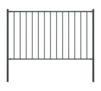 vidaXL Fence Panel with Posts Powder-coated Steel 1.7x0.75 m Anthracite